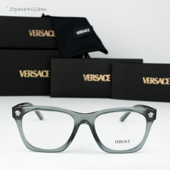 BRAND NEW Versace VE3363U 5496 Grey Demo Square Unisex Eyeglasses VE 3363U - Picture 2 of 6
